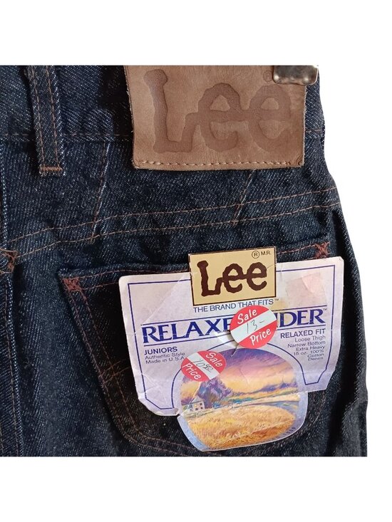 Lee Denim - Womens JEANS NOS 24x28 3 MED Vtg 90s LEE HIGH WAIST PEPPER WASH RELAXED DENIM